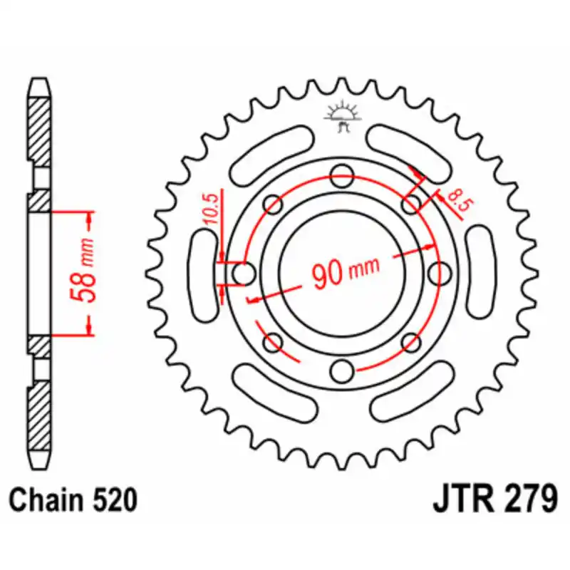 Affaire À Saisir Couronne JT SPROCKETS acier standard 279 – 520