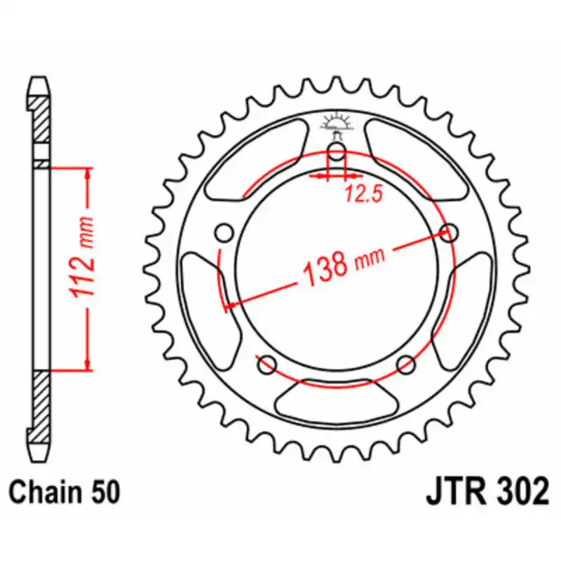 Couronne JT SPROCKETS acier standard 302 – 530 Authentique