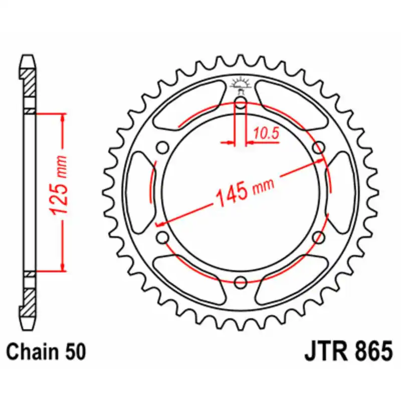 Produit De Marque Couronne JT SPROCKETS acier standard 865 – 530