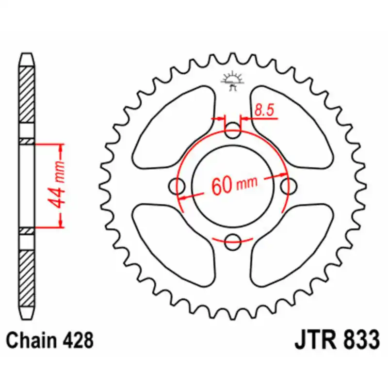 Achetez Aujourd&rsquo;hui Couronne JT SPROCKETS acier standard 833 – 428