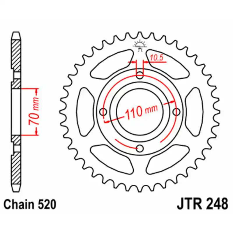 Commander Vite Couronne JT SPROCKETS acier standard 248 – 520