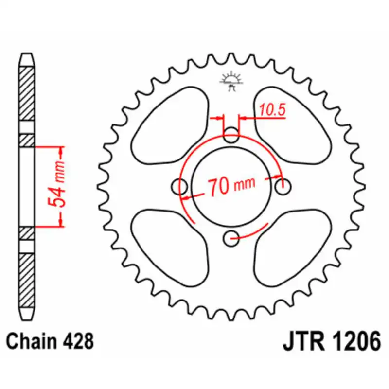 Acheter En Ligne Couronne JT SPROCKETS acier standard 1206 – 428