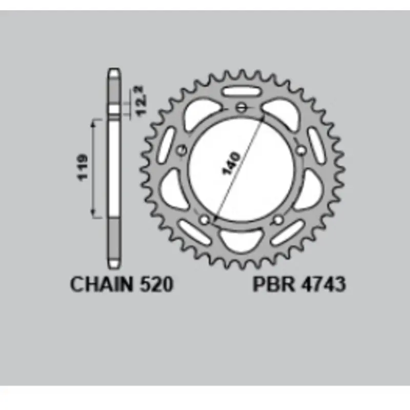 Couronne PBR aluminium ultra-light anodisé dur 4743 – 520 Haute Qualité