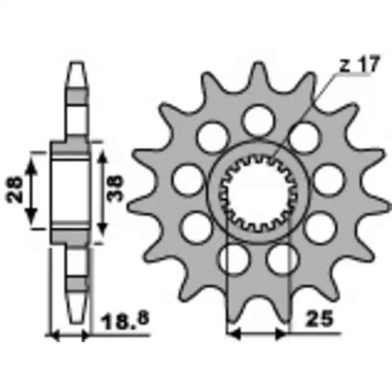 Pignon PBR acier standard 2078 – 525 Pas Cher
