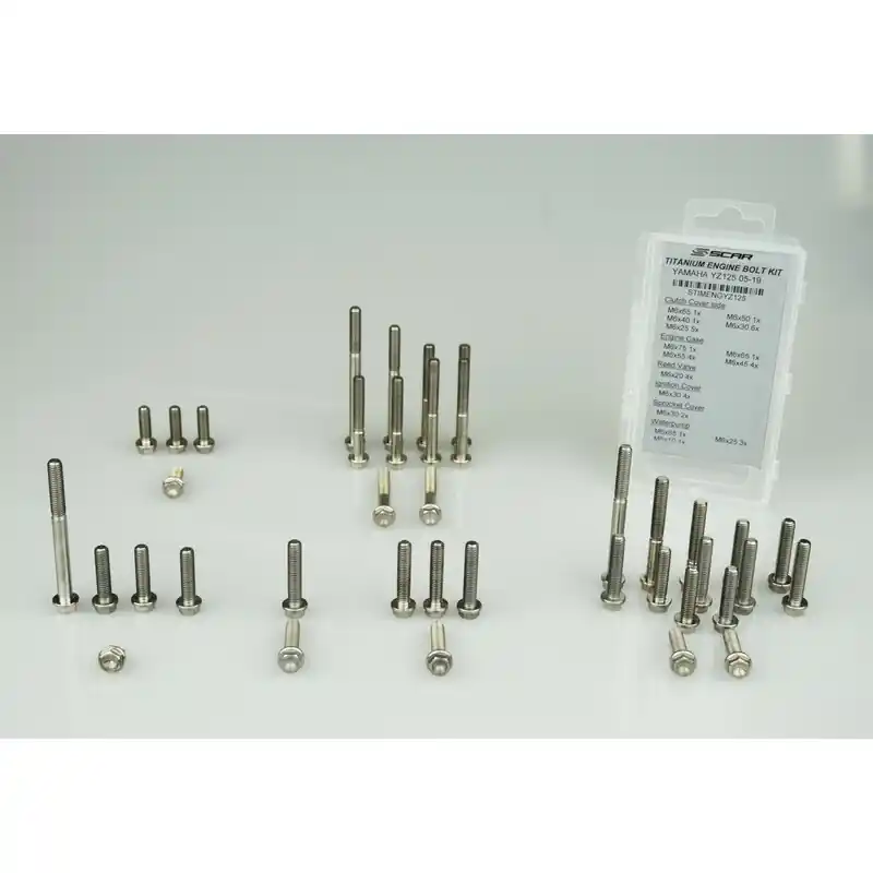 Certifié Kit vis moteur SCAR 43 vis titane Yamaha YZ250
