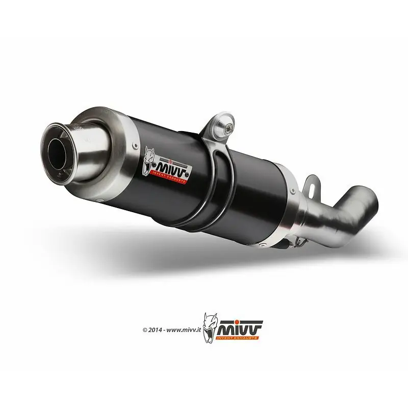 Silencieux MIVV GP inox brossé noir Kawasaki Z300 Nouvelle Collection