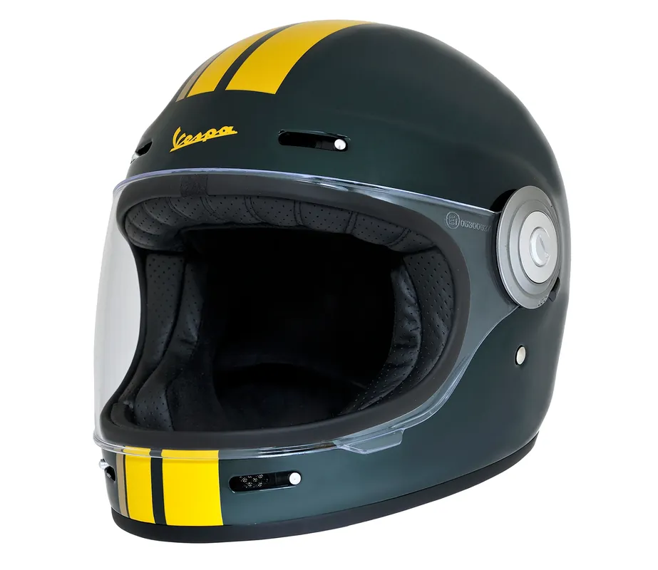 Casque intégral Vespa Racing Sixties 60s vert / jaune XS Bon Marché