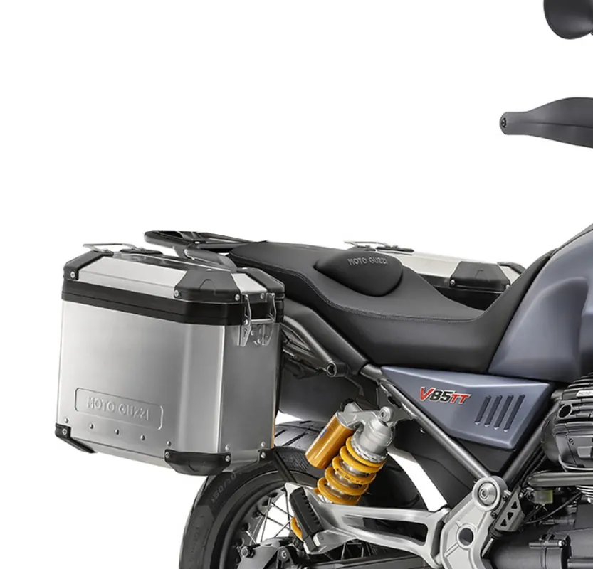 Vente Flash Kit de valises d&rsquo;origine en aluminium Moto Guzzi V85 TT