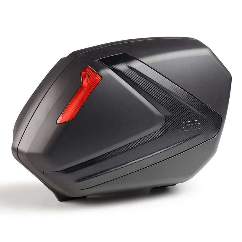 Meilleur Prix V37 Kit de valises latérales MONOKEY avec cover look carbone et réflecteurs rouges Givi