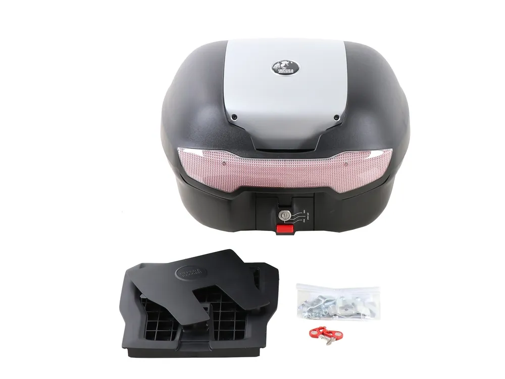 Achat Immédiat Journey Topcase 40 argent incl. palette topcase universelle pour porte-bagages étrangers Hepco & Becker