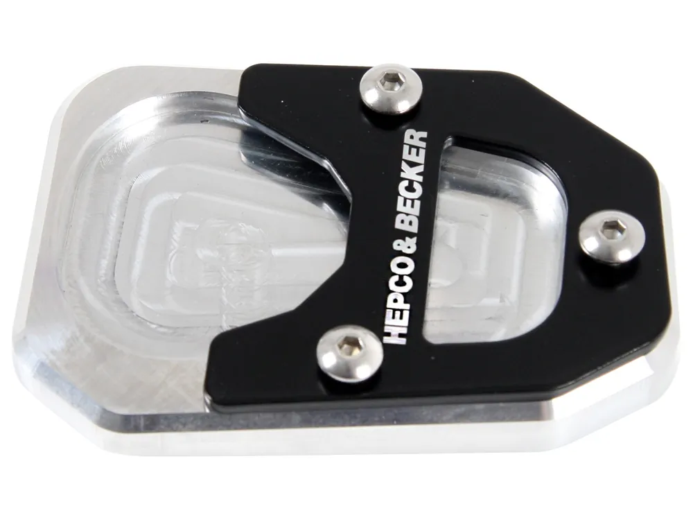 Acheter En Ligne Plaque de béquille latérale argentée noire pour BMW R nineT Pure (17-23) Hepco & Becker