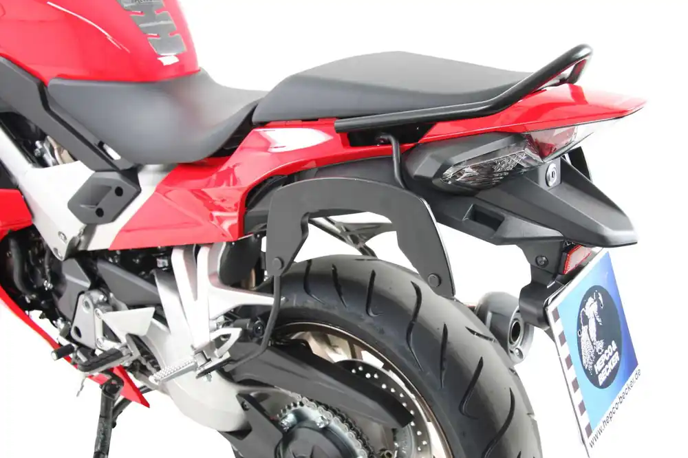 Vente Directe Supports latéraux C-Bow noirs pour Honda VFR 800 F (14-20) Hepco & Becker