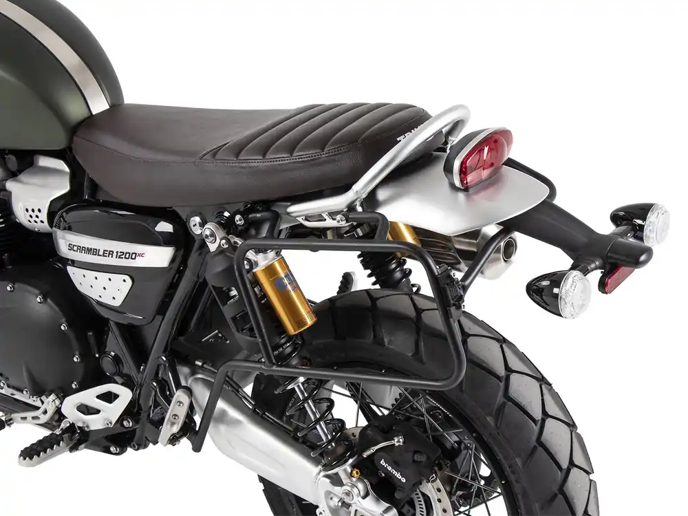Top Vente Support valises latérales fixe unilatéral gauche noir pour Triumph Scrambler 1200 XC (2019-)