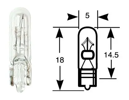 Produit De Marque Ampoule annulaire, ampoule à incandescence, carton individuel, 12 V, 1,2 W, W2x4,6d