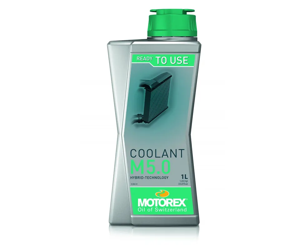 Liquide de refroidissement Motorex, Coolant M5.0, turquoise, 1 l prémélangé jusqu&rsquo;à -38° C Authentique