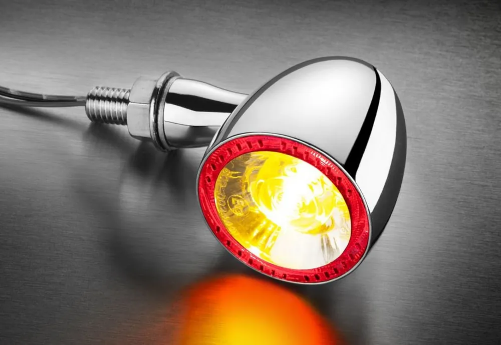 Clignotants Kellermann, feux arrière et stop, Bullet 1000 DF, acier, LED, HL/HR, 12 V, chrome brillant Retour Gratuit