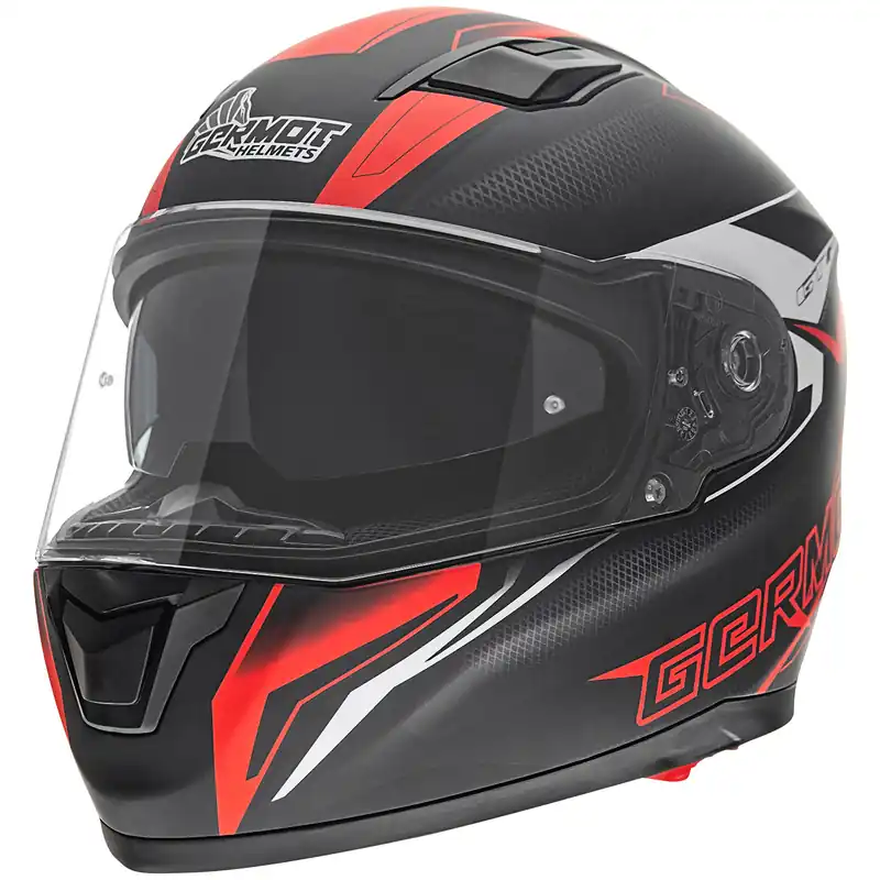 Germot casque intégral GM 330, noir mat/rouge XS Quantité Limitée