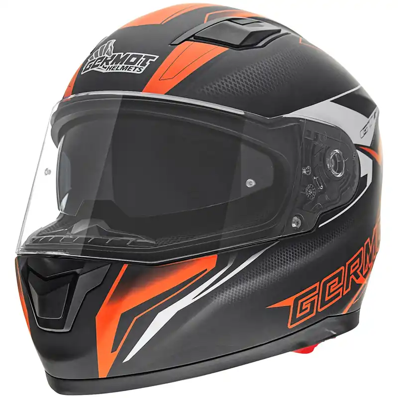 Marque Germot casque intégral GM 330, noir mat/orange XS
