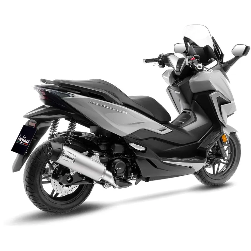 Système d?èchappement LeoVince LV One Evo pour Honda Forza 350, acier inoxydable argenté, slip on, E-approbation Promotion Saisonnière