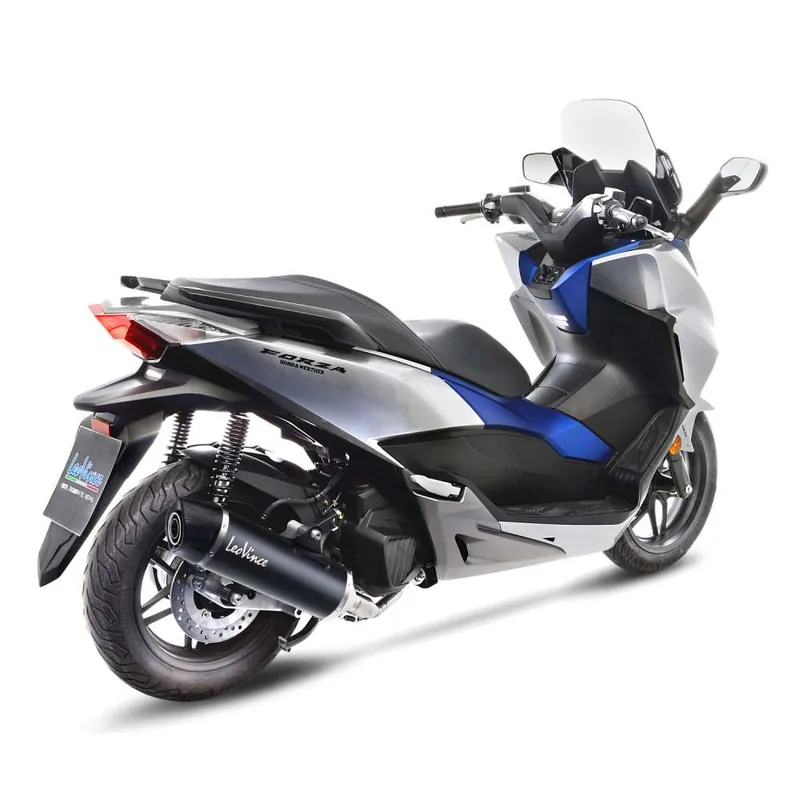 Commander Vite Système complet LeoVince SBK Nero pour Honda Forza 125, acier inoxydable noir, Euro4, homologation E