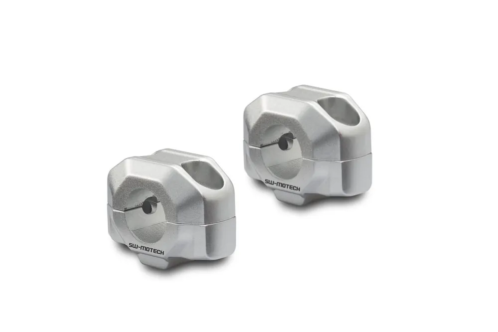 Authentique SW-Motech Réhausse de guidon, argent pour guidon Ø 22 mm, H=15 mm pour Suzuki GSX-S 950 – SW Motech