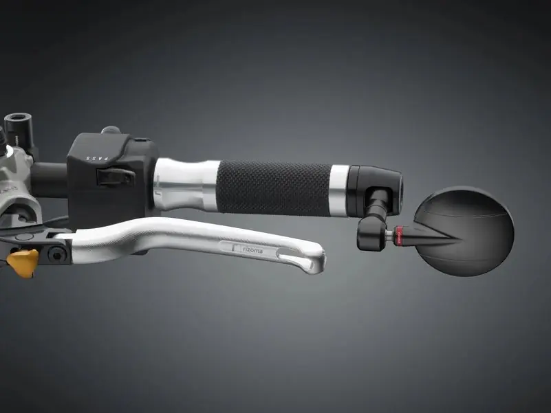 Offre Limitée Rétroviseur d&rsquo;extrémité de guidon RIZOMA « SPY-R » Ø 80 mm gauche ou droite pour Vespa, noir anodisé