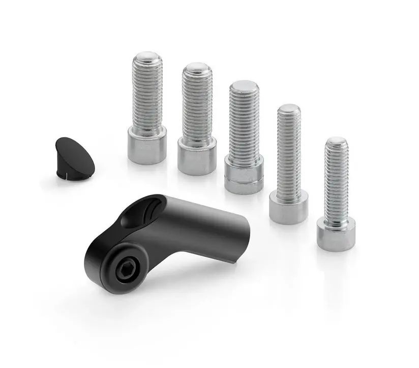 Adaptateur de rétroviseur RIZOMA « Side Mount » L 58,5 mm pour Vespa, noir anodisé Authentique