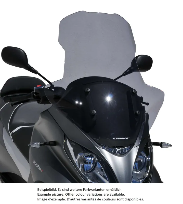 Bon Marché Pare-brise ERMAX High Protection avec protection des mains pour Piaggio MP3 400 HPE (-22), gris