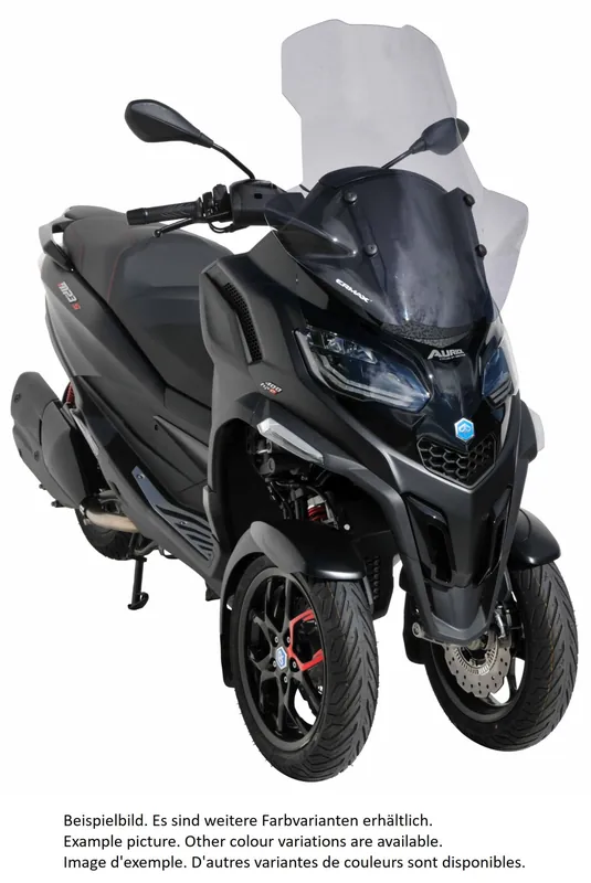 Pare-brise ERMAX High Protection avec protection des mains pour Piaggio MP3 400 / 530 HPE (22-), gris Must-Have