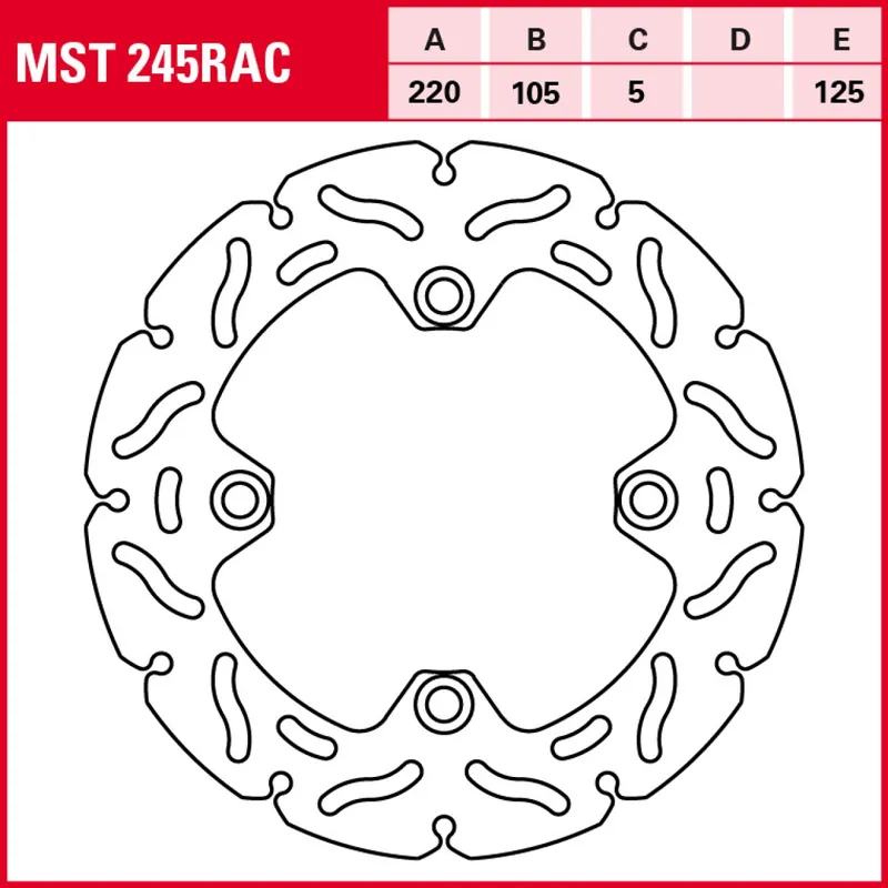 TRW Disque de frein arrière rigide MST245RAC Réduction