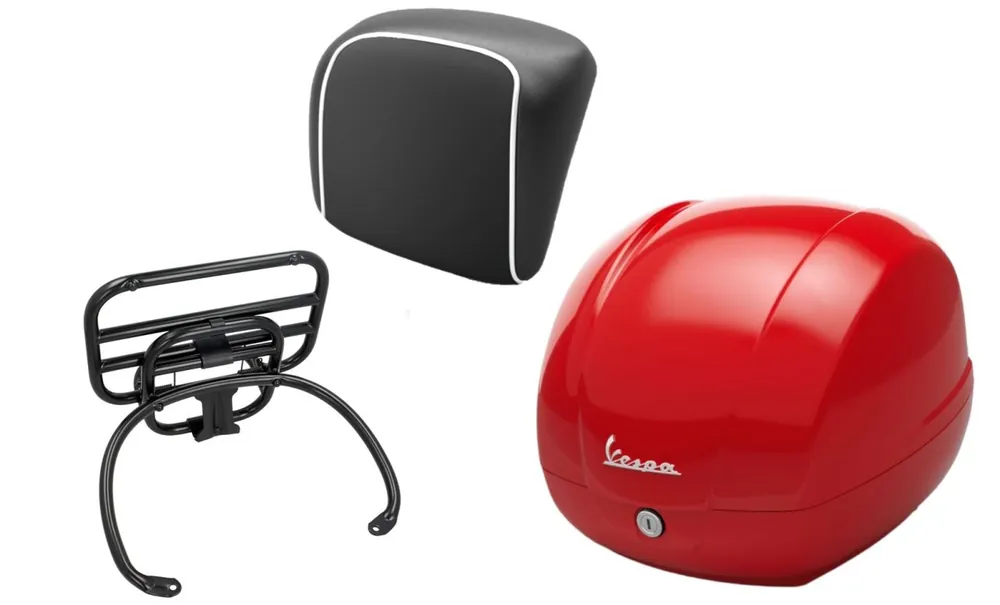 Kit top case 36L rouge dragon (894), porte-bagages noir pour Vespa GTS 125/300/310 Solde