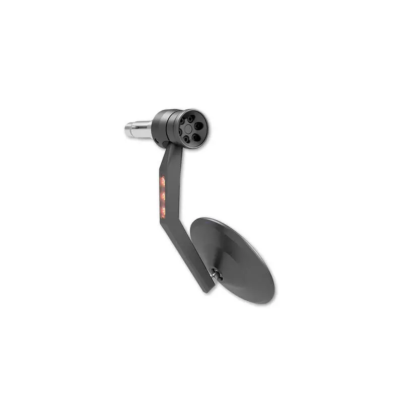 Expédition Rapide HIGHSIDER pro Rétroviseur d&rsquo;extrémité de guidon Montana-RIM Noir Avec clignotants LED (1pc)