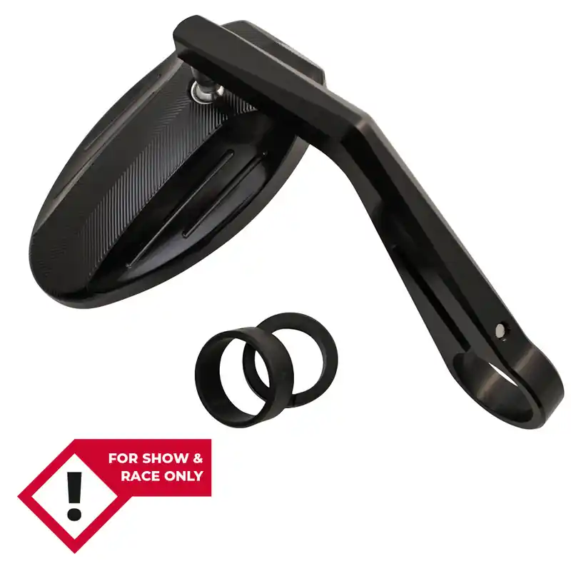 Meilleur Choix HIGHSIDER smart Rétroviseur d&rsquo;extrémité de guidon Ferrara Noir Avec rainures fraisées (1pc)