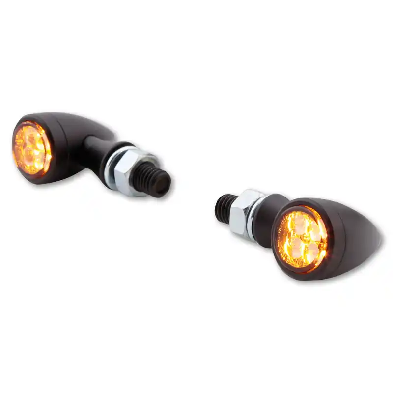 Expédition Rapide HIGHSIDER Smart Sixteen-Bullet LED Clignotants boîtier noir / lentille gris fumée (paire), avant & arrière