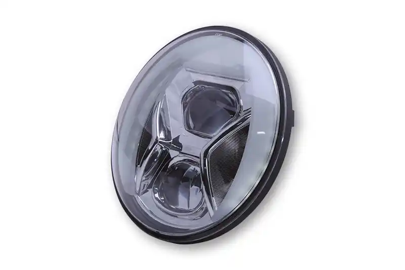 HIGHSIDER pro 7 pouces Insert de phare type 8 LED chrome E-approuvé (1pc) Nouvel Arrivage