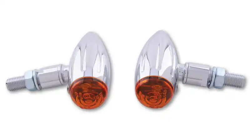 Achat Immédiat HIGHSIDER Smart Micro-Bullet Clignotants boîtier chromé / lentille orange (paire), avant & arrière