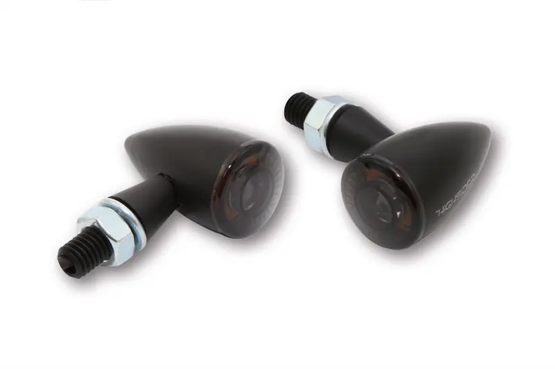 Produit De Marque HIGHSIDER Pro Apollo Bullet LED Clignotants corps noir / lentille gris fumée (paire), avant & arrière