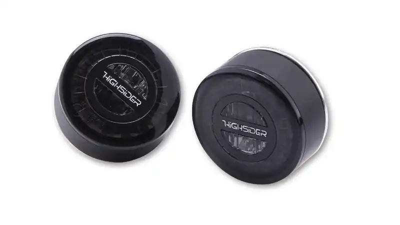 HIGHSIDER pro Rocket Module LED feu arrière, feu stop, clignotant noir/teinté 3en1, homologué E (paire) Dernier Modèle