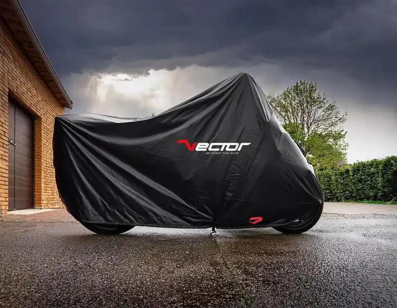 VECTOR Bâche extérieure coton pour moto/scooter – Noir – L Dernier Modèle