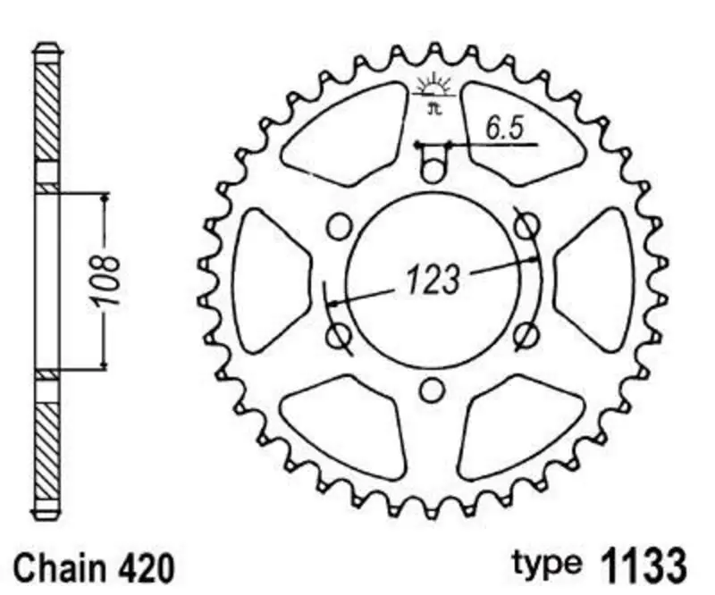 Livraison Express B1 Pignon standard en acier à l&rsquo;arrière – 420