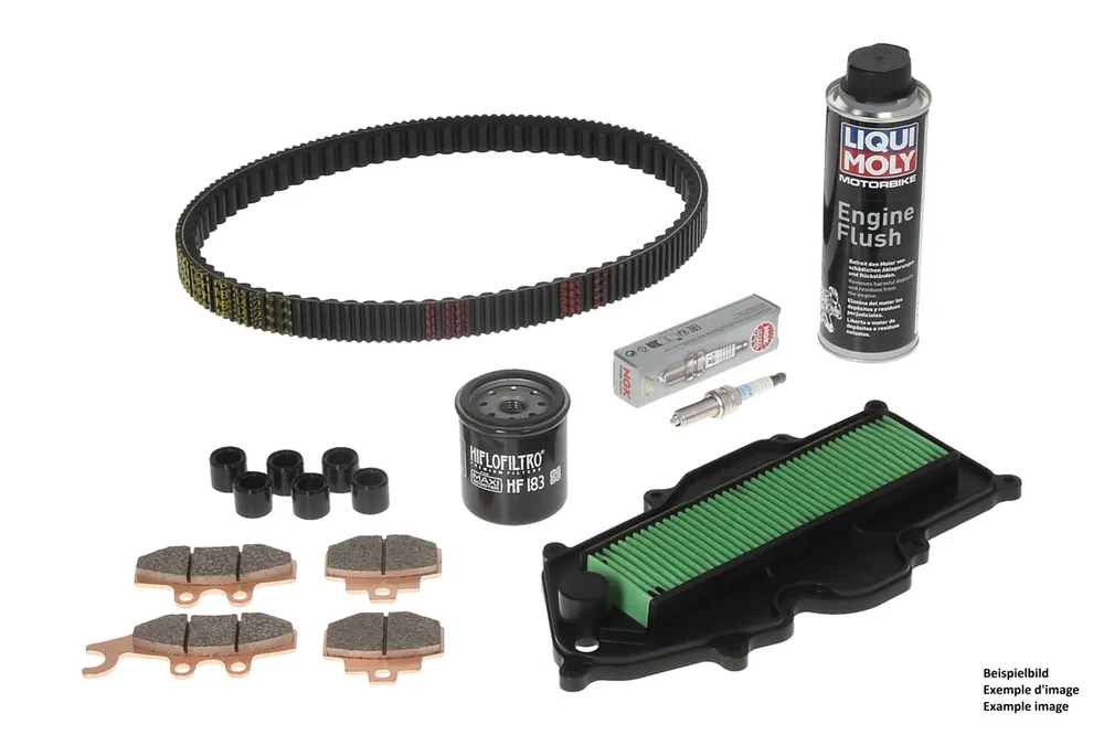 Commander Maintenant Inspektionskit Premium mit Bremsbelägen + Additiv Yamaha TMax 500 2001-2003 - NF ProKit