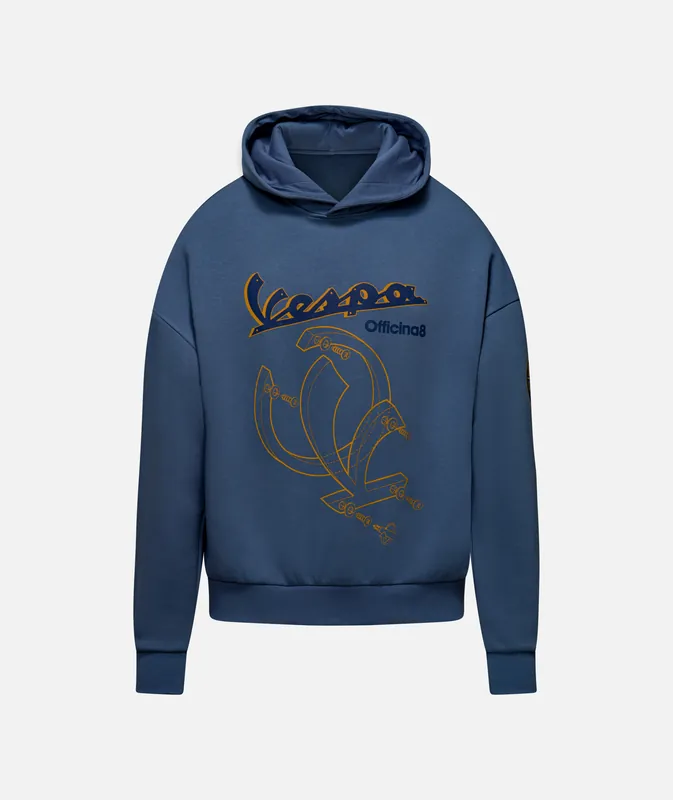 Seulement Aujourd&rsquo;hui Hoodie Vespa Officina 8 bleu XS
