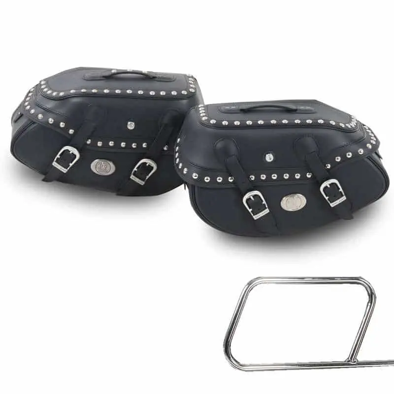Haute Qualité Kit de valises latérales Buffalo Custom noir pour porte-sacs tubulaires Hepco & Becker