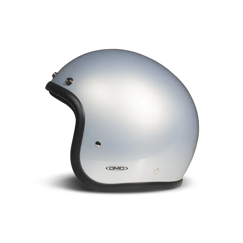 Must-Have DMD casque jet rétro, argenté, brillant, Ice, fibre de verre, ECE 22.06 XS