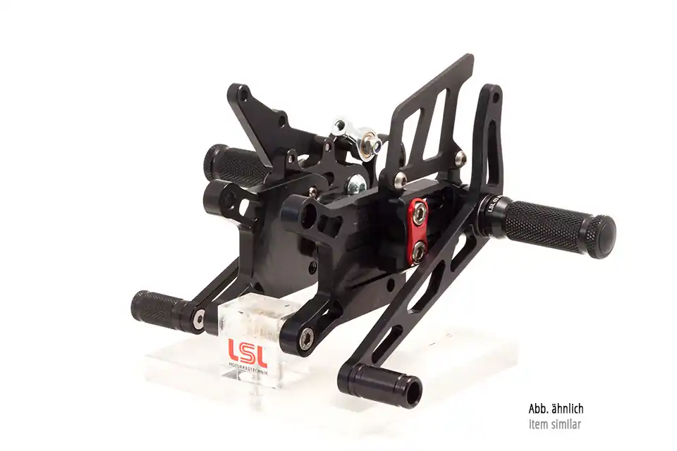 Populaire LSL 2Slide-Rastenanlage für Kawasaki ZX-10R, 2008-2010, schwarz-rot, Racing, ohne Straßenzulassung