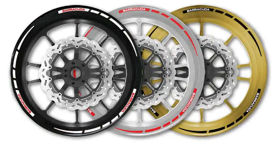 Barracuda Felgenrandaufkleber schwarz 14-16 Zoll Expédition Rapide