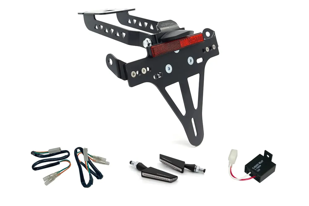 Dernier Modèle alpha Technik Kennzeichenhalter-Blinker-Kit SQ-LED für Kawasaki Z650 und Ninja 650 Typ: ER650H / EX6