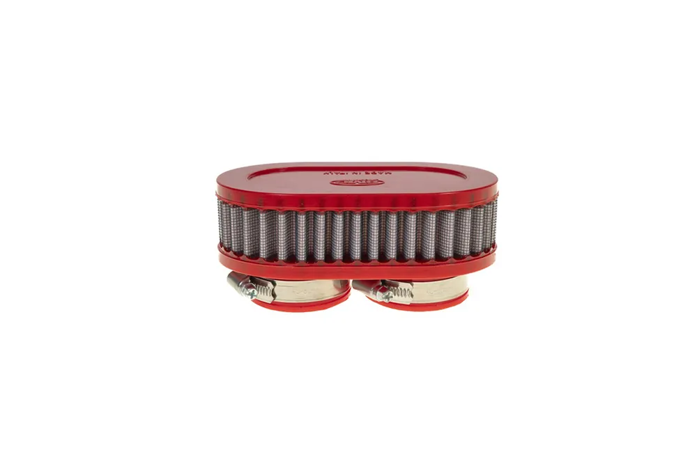 Haute Qualité BMC Universal Doppelluftfilter, 47 mm Durchmesser, 64mm Ansaugstutzenabstand, 45 mm Länge, Kunstoffk