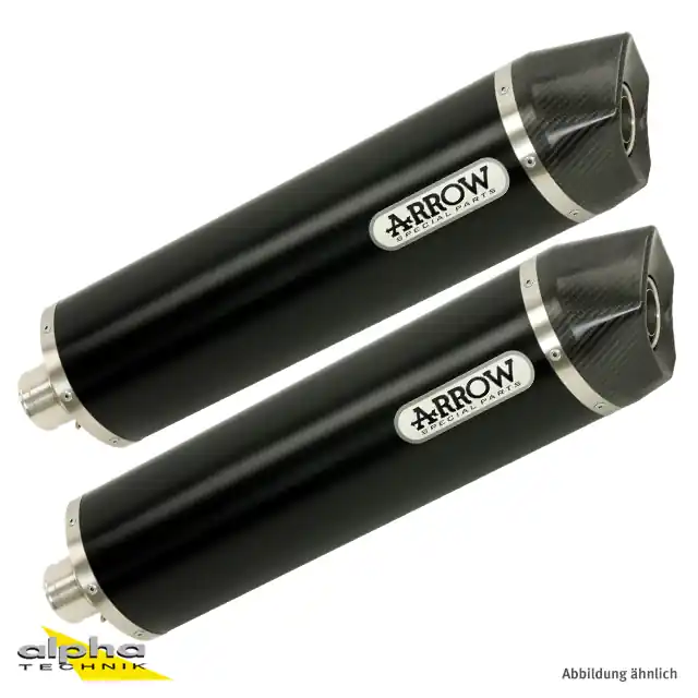 ARROW Auspuff RACE TECH für KTM 990 Adventure 2006-12 / SMT 2009-13 aus Aluminium, schwarz Expédition Rapide