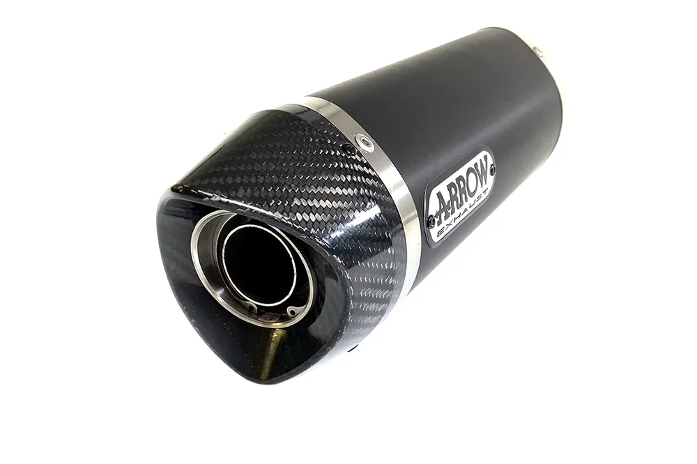 Dernier Modèle ARROW Auspuff STREET THUNDER für Honda CBR650F 2014-, Aluminium schwarz mit Carbon Endkappe (Nur mit